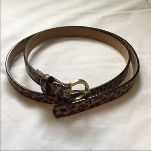 Garnet Hill Skinny Leopard Print Belt